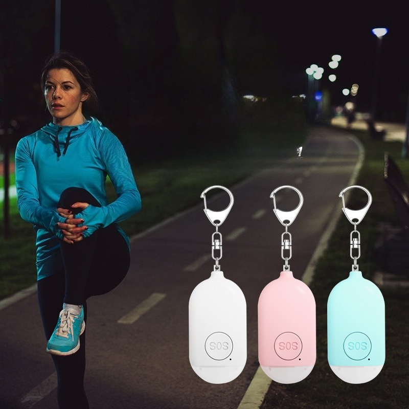 Personal Alarm Keychain - Rechargeable Personal Safety Alarm with Flashlight,